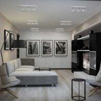 idée de design moderne salon appartement de 3 pièces photo