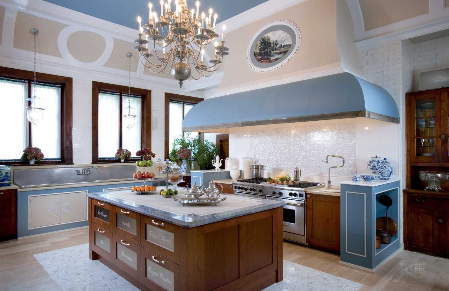 variant of the unusual style of a large kitchen
