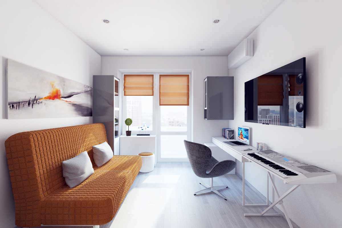 variant of the beautiful interior of a 2 room apartment