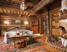 idea di un interno moderno di un soggiorno in una foto in stile rustico