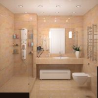 ideja svijetlog dizajna kupaonice na slici stana