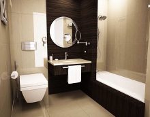 idée d'un style insolite de salle de bain dans une photo d'appartement