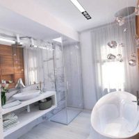 opzione di un bellissimo stile di un bagno nella foto di un appartamento