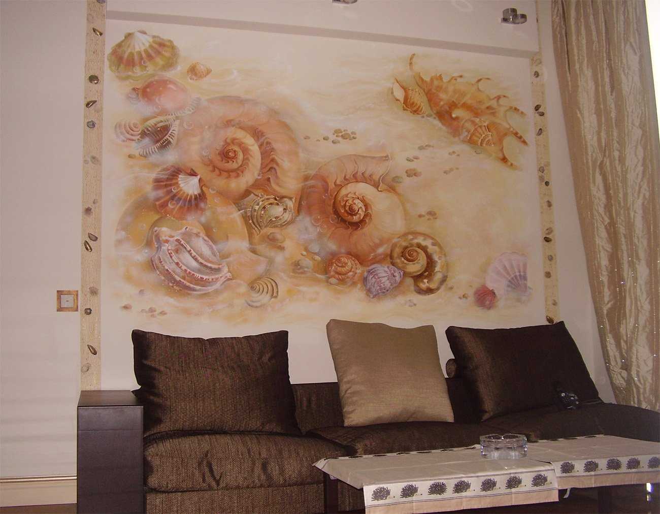 l'idée du décor original de l'appartement avec un motif décoratif au mur