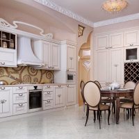 idea of ​​a bright style of a large kitchen photo