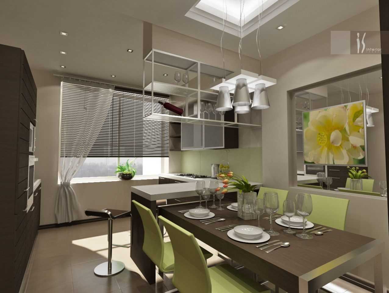 the idea of ​​a bright kitchen design