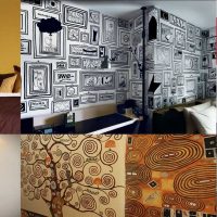 l'idée d'un design inhabituel d'un appartement avec un motif décoratif sur le mur photo