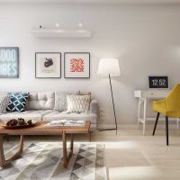 the idea of ​​a beautiful interior 2 room apartment photo