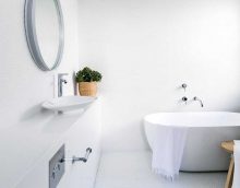 idea of ​​a beautiful design of a white bathroom photo