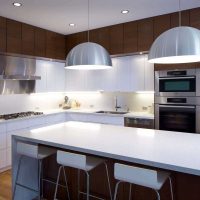 the idea of ​​a bright style of a large kitchen picture