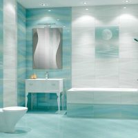 ideja par skaistu vannas istabas interjeru 6 kv.m attēlā