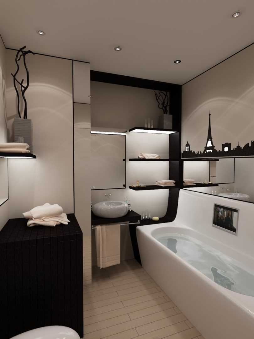nuostabaus stiliaus vonios kambario idėja 6 kv.m.