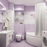 verzija modernog dizajna kupaonice s kutnom fotografijom kade