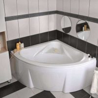 ideja neobičnog stila kupaonice s kutnom slikom kupelji