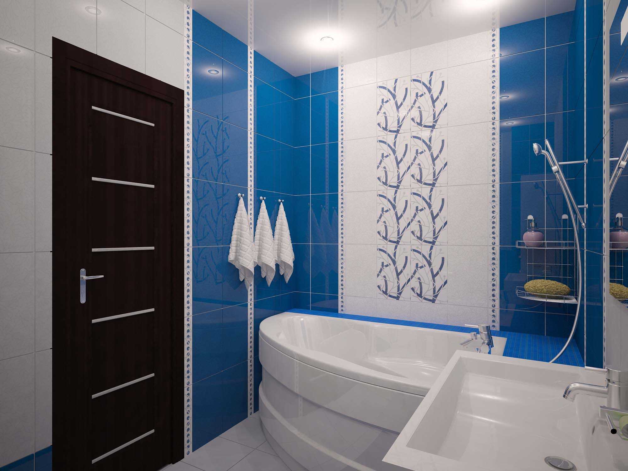 version du style moderne de la salle de bain avec baignoire d'angle