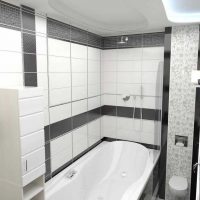 version du design lumineux de la salle de bain en photo noir et blanc