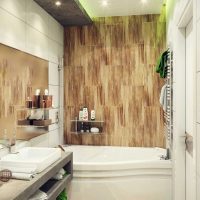 version d'un beau style d'une salle de bain avec une baignoire d'angle photo