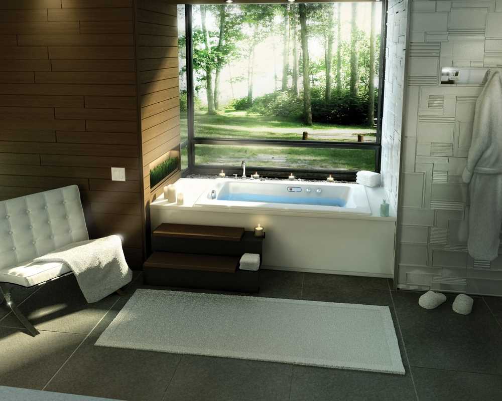 idea di bagno in stile moderno con finestra