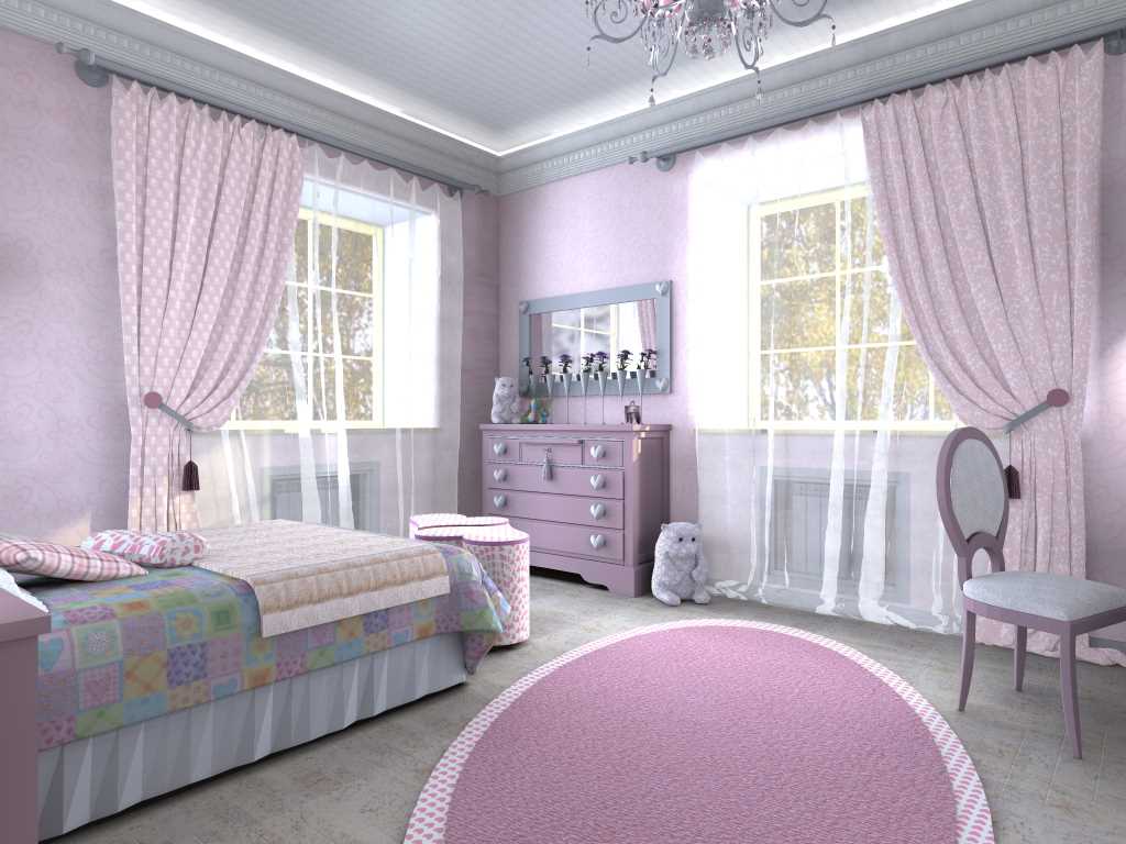 l’idée d’un décor lumineux pour une chambre d’enfant pour une fille