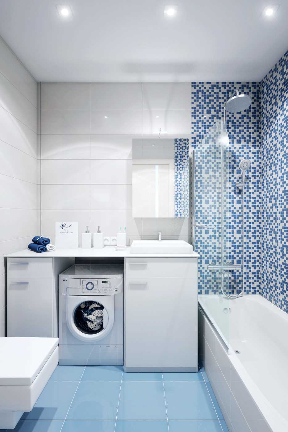 version du style inhabituel de la salle de bain 2,5 m²