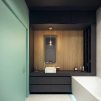 idee van een ongebruikelijke stijl van een badkamer 6 m² foto