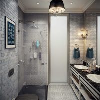 modernaus vonios kambario interjero versija, 6 kv.m nuotrauka