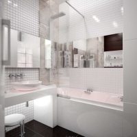 Modernaus vonios kambario dizaino idėja - 6 kv.m nuotrauka