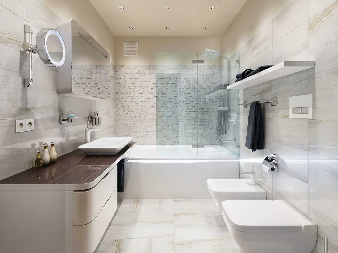 versie van de ongebruikelijke stijl van de badkamer 6 m²