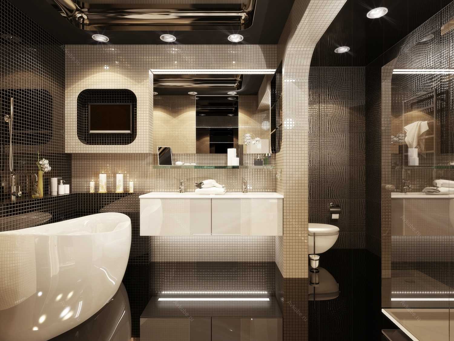 ideja neobičnog stila velike kupaonice