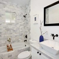nuostabaus vonios kambario interjero idėja 6 kv.m nuotrauka