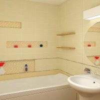 variant of a light bathroom interior in beige color picture