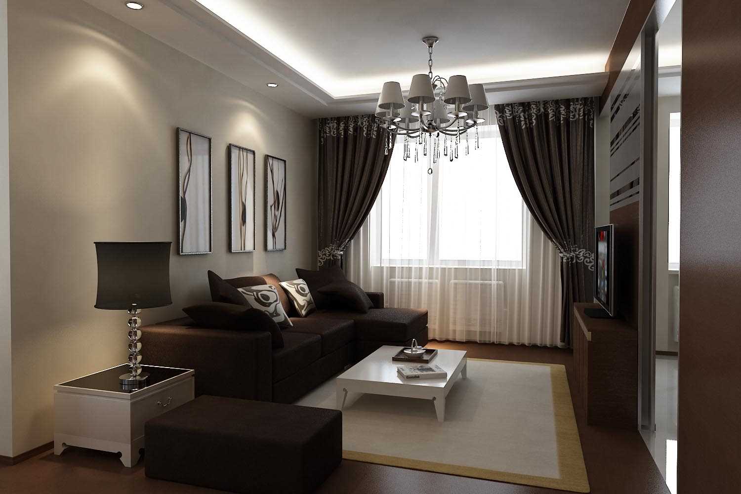 Un exemple d'un bel appartement intérieur de 70 m²