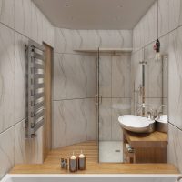 خيار تصميم الحمام الخفيف 5 متر مربع الصورة