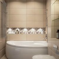 version de l'intérieur lumineux de la salle de bain en photo couleur beige