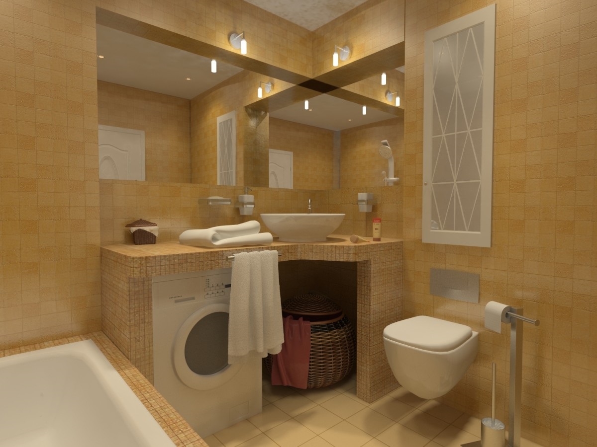 Primjer svijetlog interijera kupaonice od 5 m²