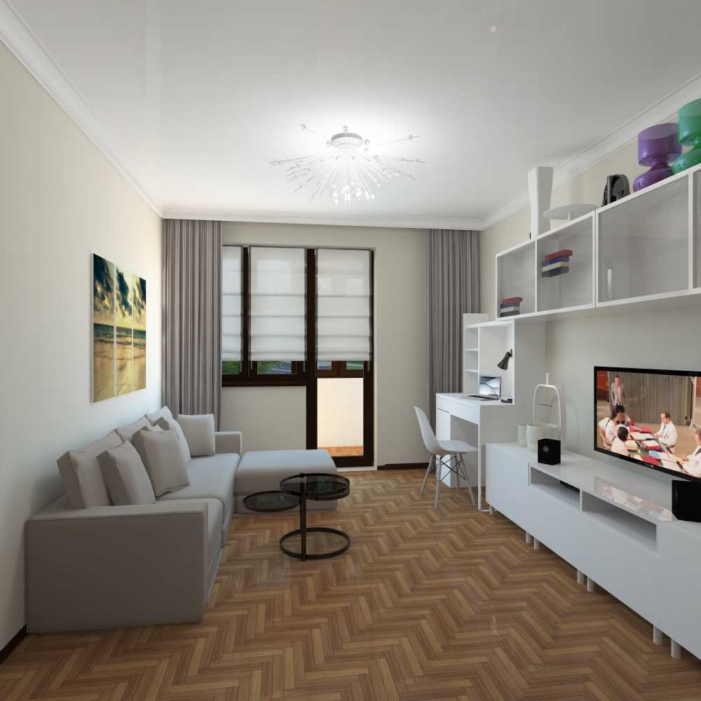 variante de l'intérieur lumineux d'un appartement moderne de 50 m2