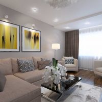 an example of a bright style of a living room 25 sq.m picture