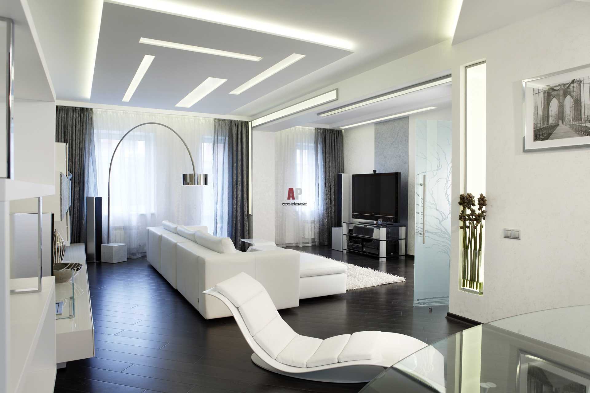 un exemple d'un décor lumineux d'un salon dans le style du minimalisme