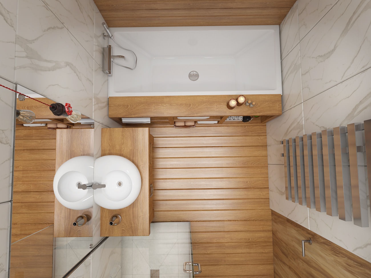 опция за ярък дизайн на баня от 5 кв.м