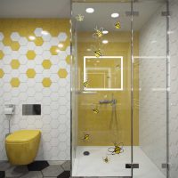 šviesaus vonios kambario dizaino variantas 6 kv.m nuotrauka