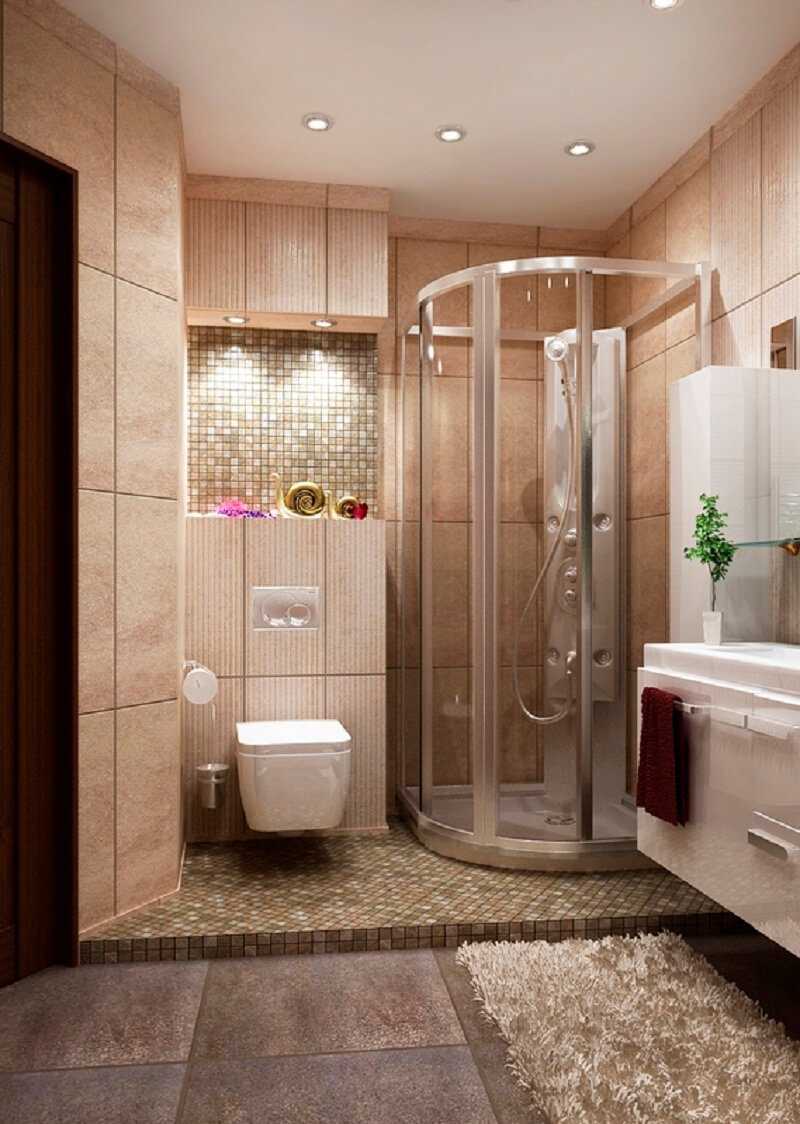 versie van het ongewone ontwerp van de badkamer 6 m²