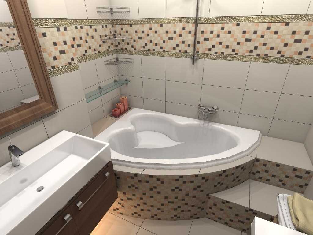 ideja neobičnog dizajna kupaonice s kutnom kadom