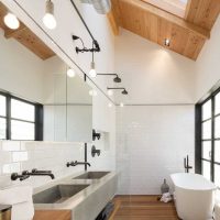 idée d'un style insolite d'une salle de bain avec une fenêtre photo