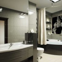idée d'une belle salle de bain de style avec baignoire d'angle photo