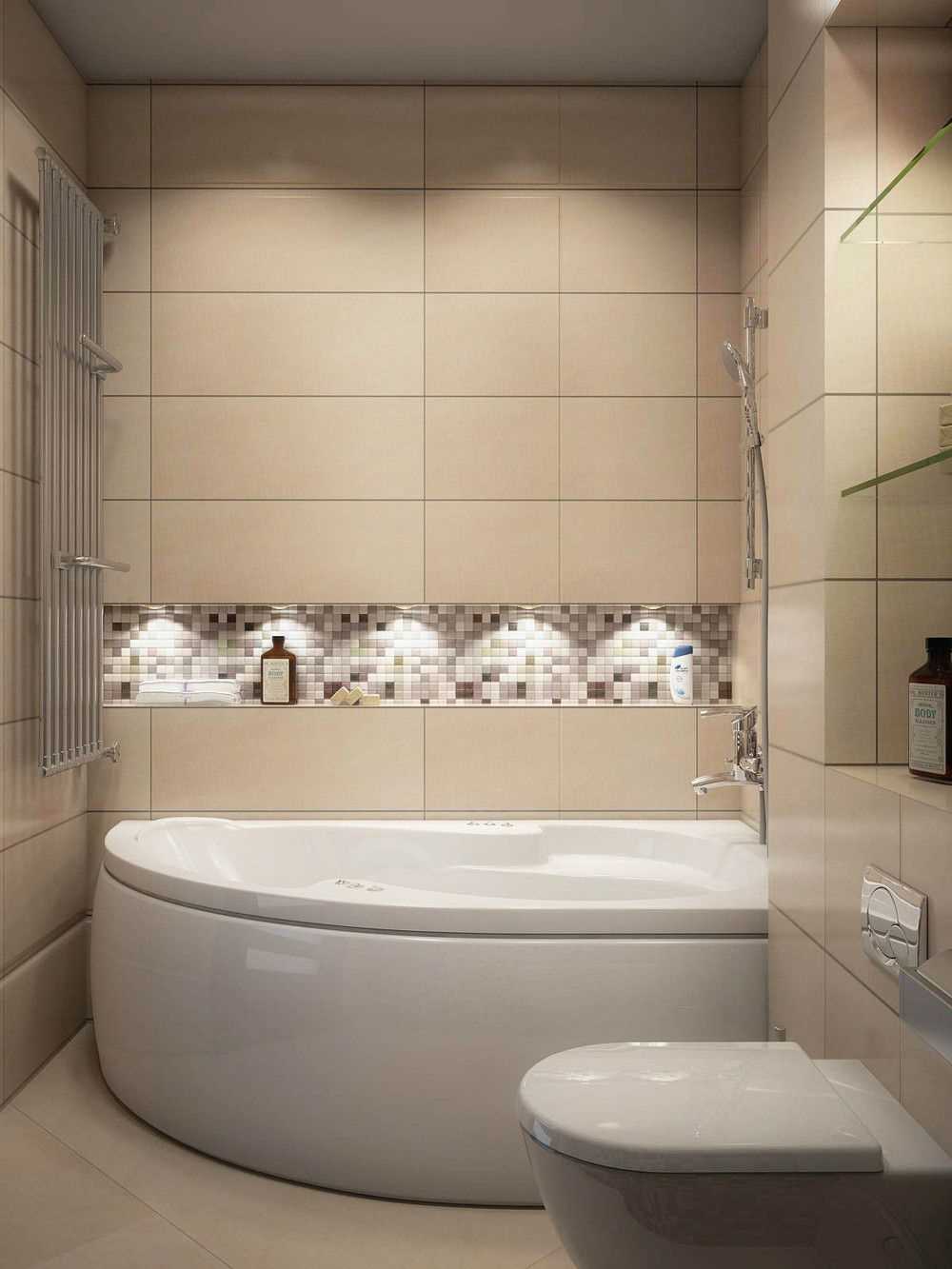 option d'un beau style d'une salle de bain avec une baignoire d'angle