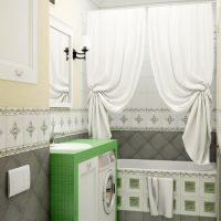 un esempio di uno stile insolito di un bagno nella foto di Krusciov