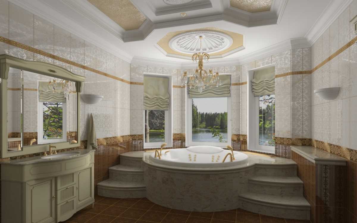 versione del design leggero del bagno in stile classico