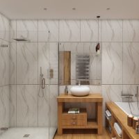 Een voorbeeld van een helder beeld in de badkamer van 5 m²