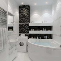 version du design moderne de la salle de bain en noir et blanc