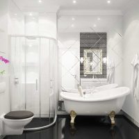 idée d'un bel intérieur de salle de bain en photo noir et blanc
